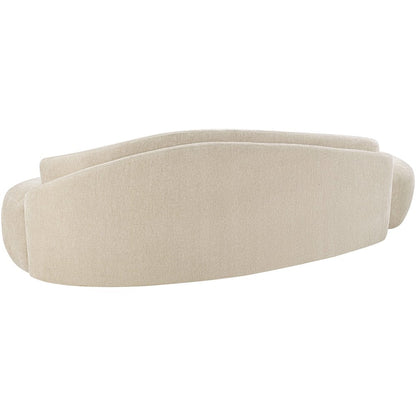 Caspian 101" Beige Chenille Fabric Upholstered Sofa