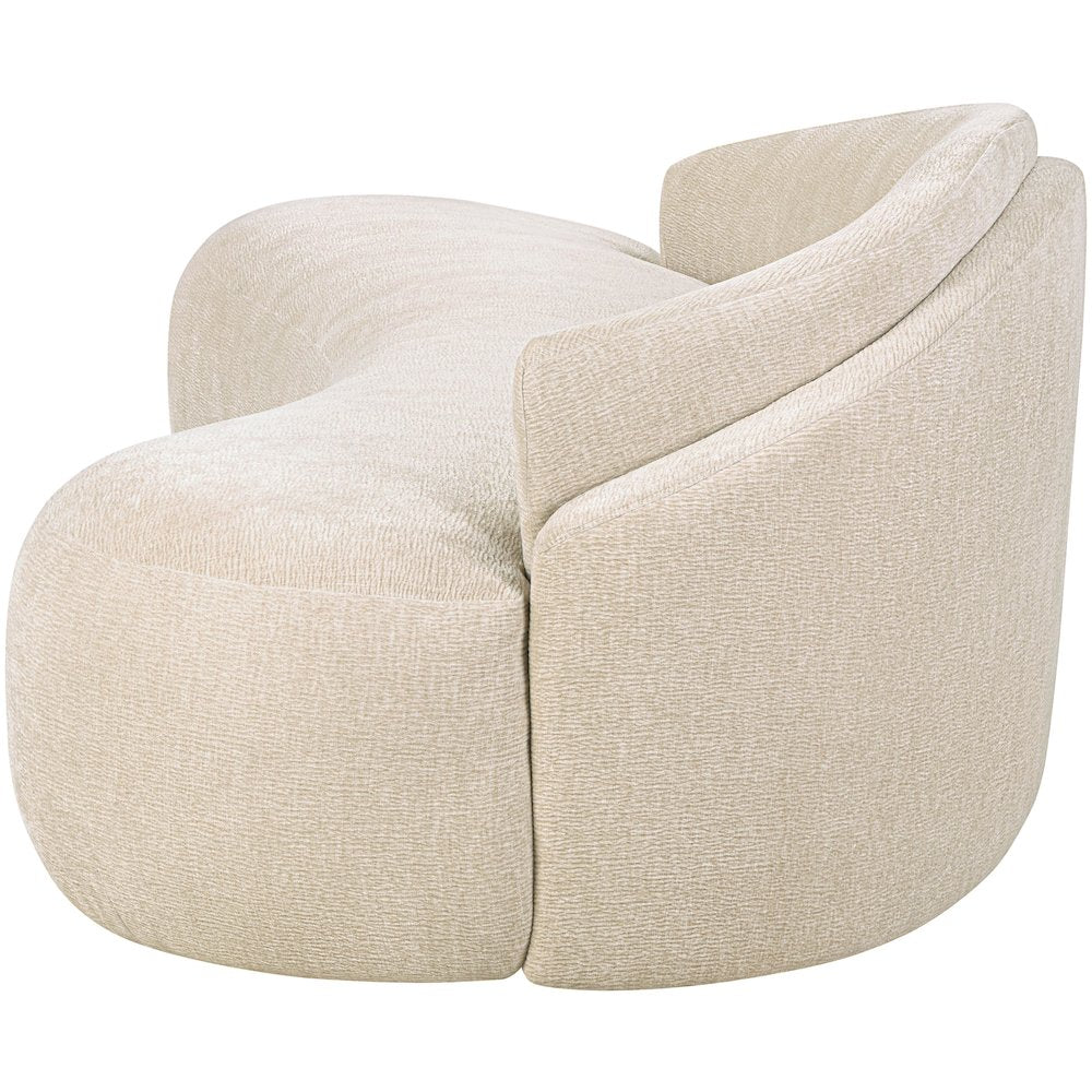 Caspian 101" Beige Chenille Fabric Upholstered Sofa