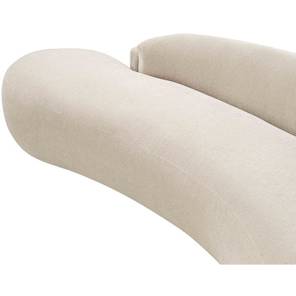 Caspian 101" Beige Chenille Fabric Upholstered Sofa