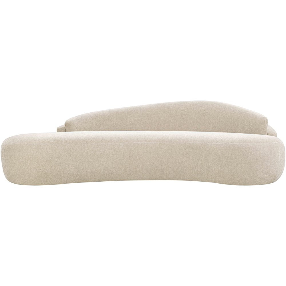 Caspian 101" Beige Chenille Fabric Upholstered Sofa