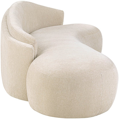 Caspian 101" Beige Chenille Fabric Upholstered Sofa