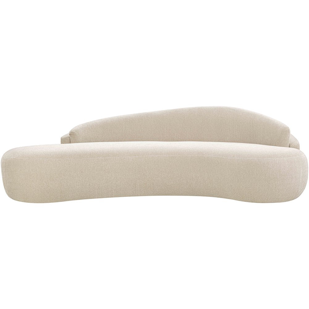 Caspian 101" Beige Chenille Fabric Upholstered Sofa
