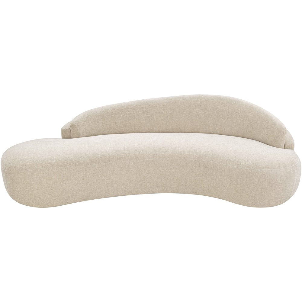 Caspian 101" Beige Chenille Fabric Upholstered Sofa