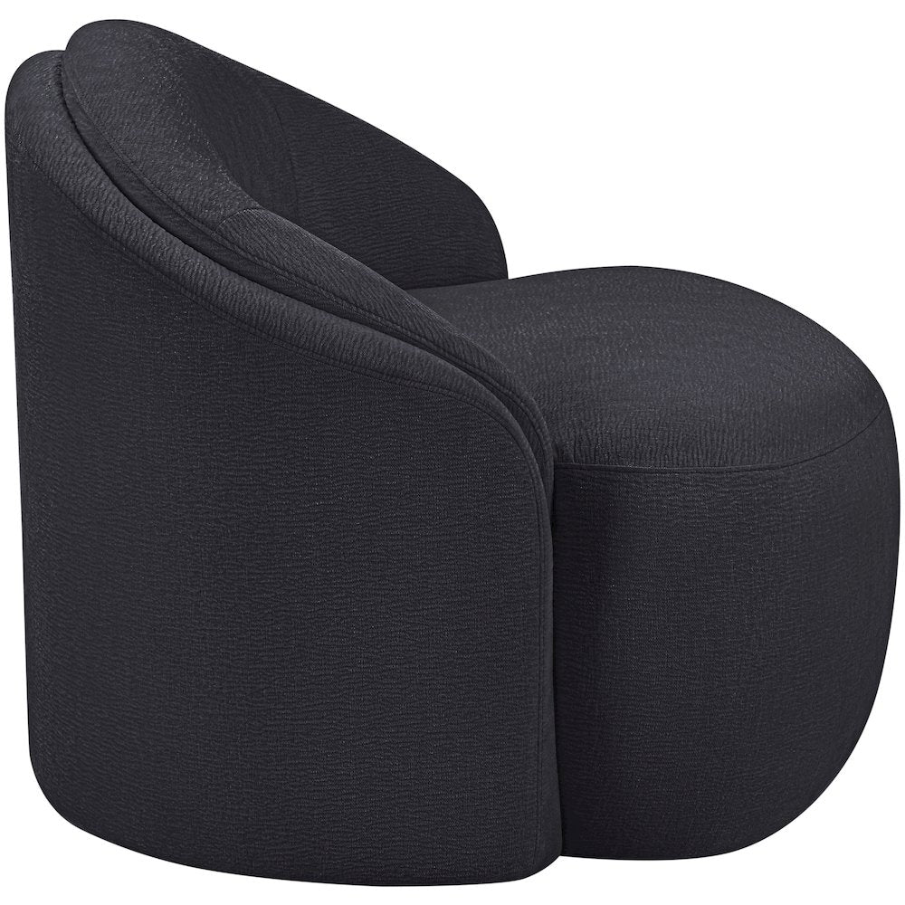 Caspian Black Chenille Fabric Upholstered Chair
