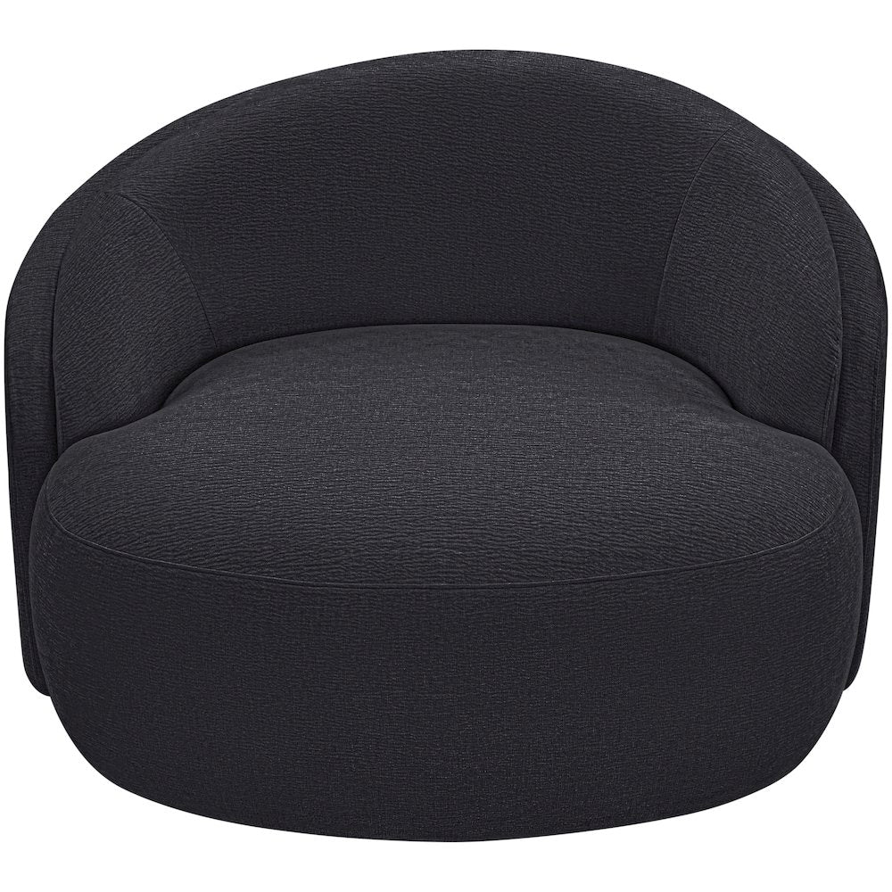 Caspian Black Chenille Fabric Upholstered Chair