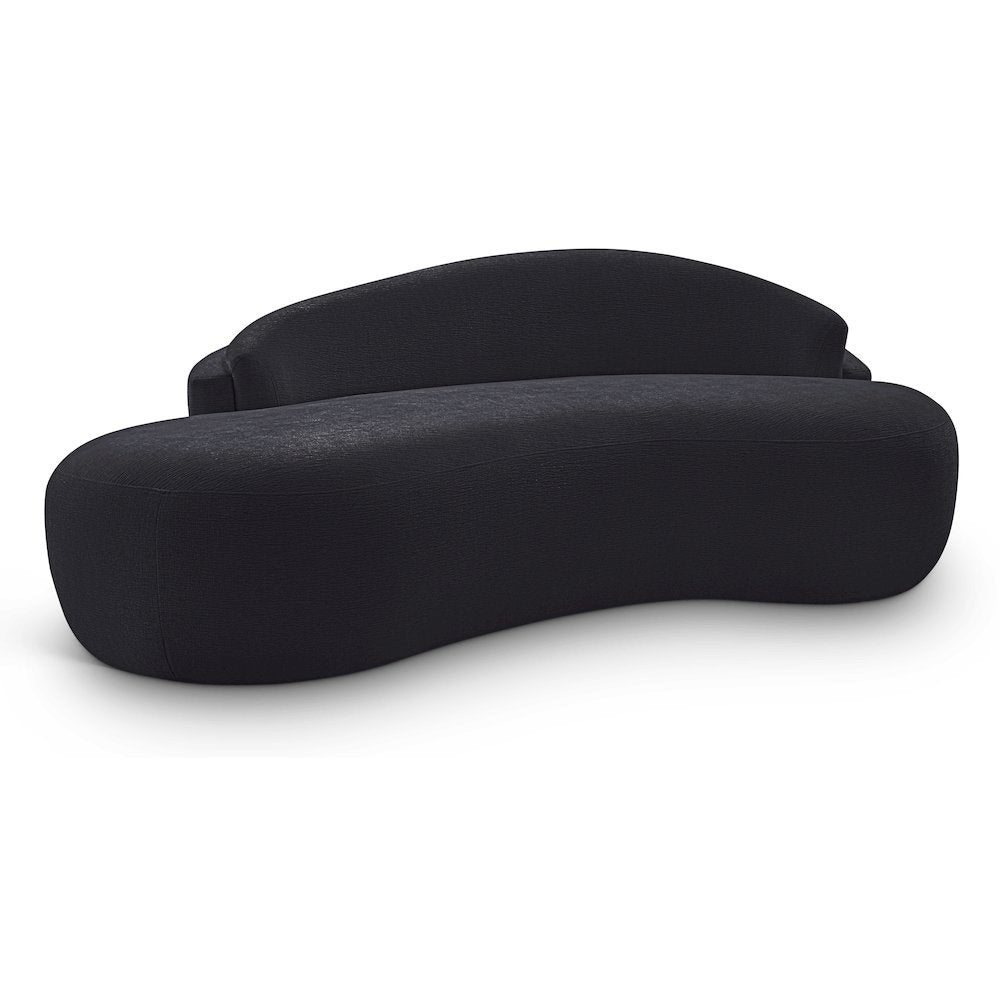Caspian 79" Black Chenille Fabric Upholstered Loveseat