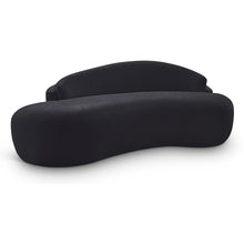 Caspian 79" Black Chenille Fabric Upholstered Loveseat