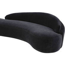 Caspian 79" Black Chenille Fabric Upholstered Loveseat