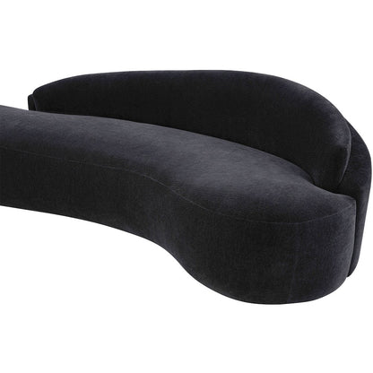 Caspian 79" Black Chenille Fabric Upholstered Loveseat
