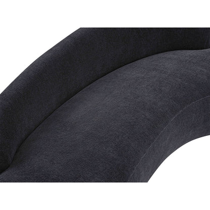 Caspian 79" Black Chenille Fabric Upholstered Loveseat