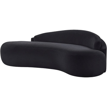 Caspian 79" Black Chenille Fabric Upholstered Loveseat