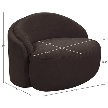 Caspian Brown Chenille Fabric Upholstered Chair
