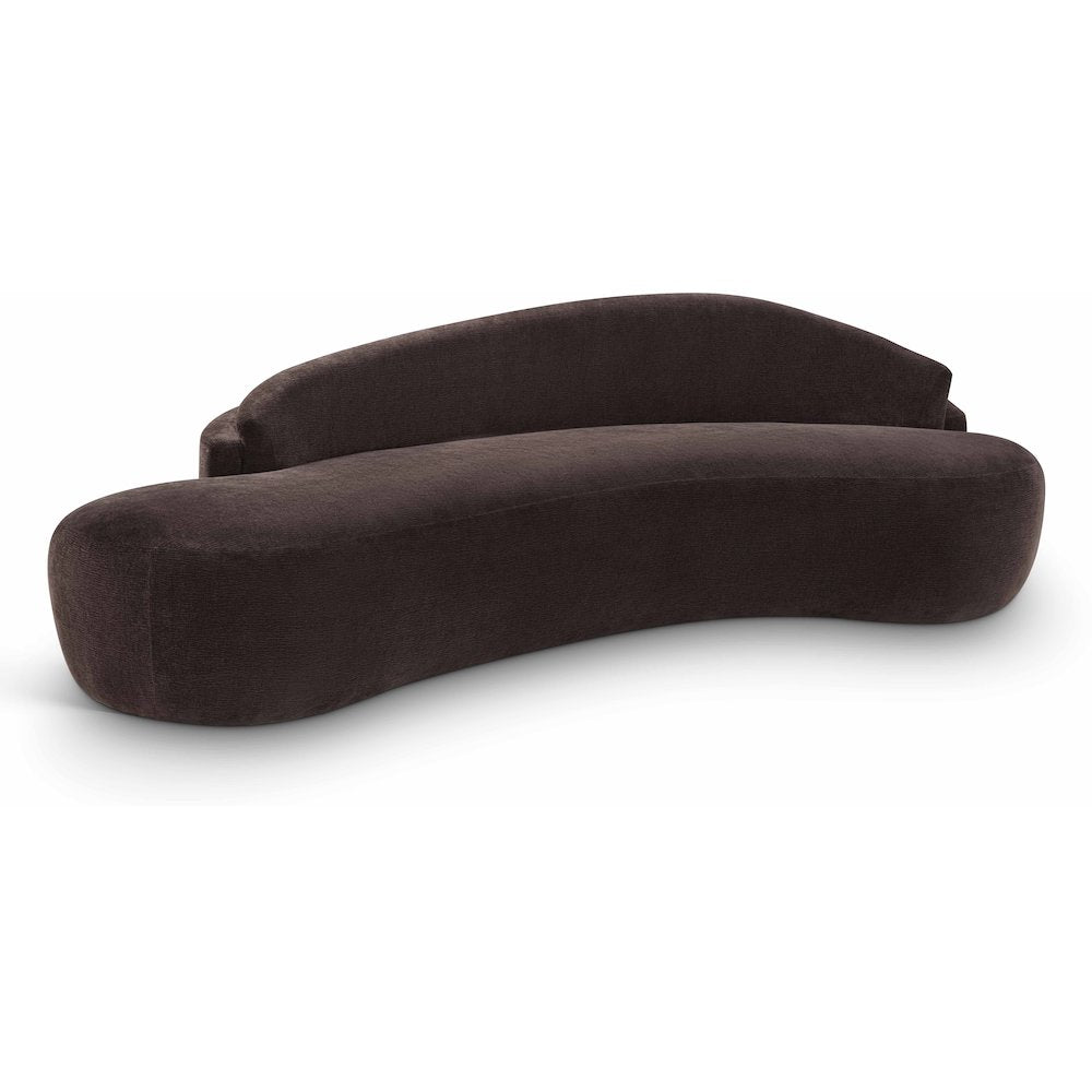 Caspian 101" Brown Chenille Fabric Upholstered Sofa