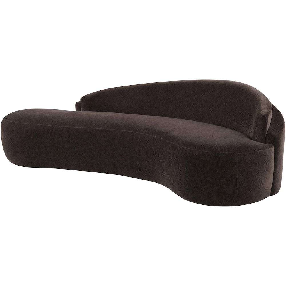 Caspian 101" Brown Chenille Fabric Upholstered Sofa