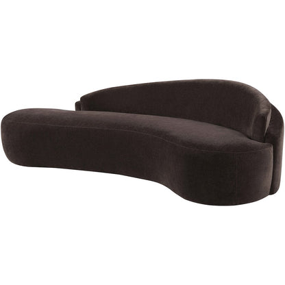Caspian 101" Brown Chenille Fabric Upholstered Sofa