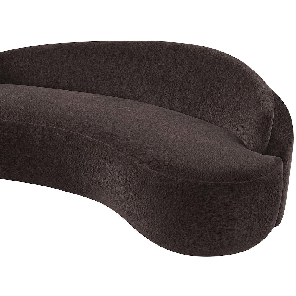 Caspian 101" Brown Chenille Fabric Upholstered Sofa