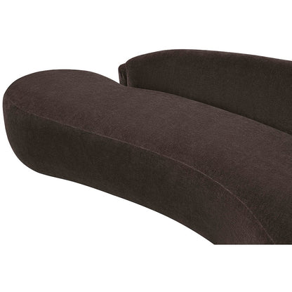 Caspian 101" Brown Chenille Fabric Upholstered Sofa