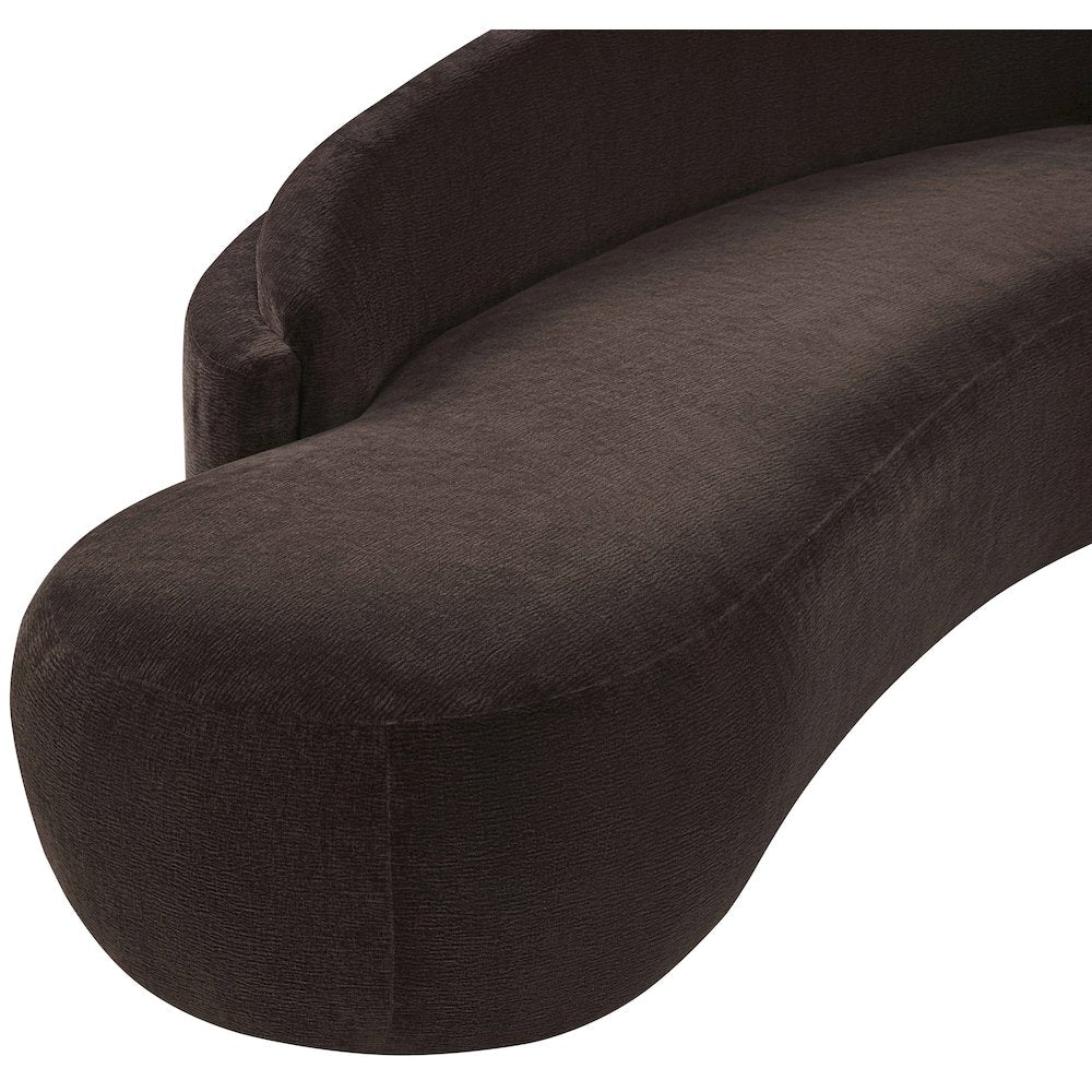 Caspian 101" Brown Chenille Fabric Upholstered Sofa