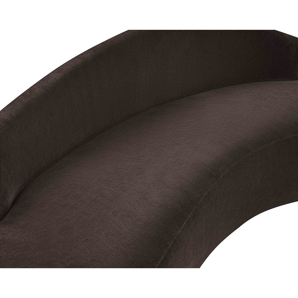 Caspian 101" Brown Chenille Fabric Upholstered Sofa
