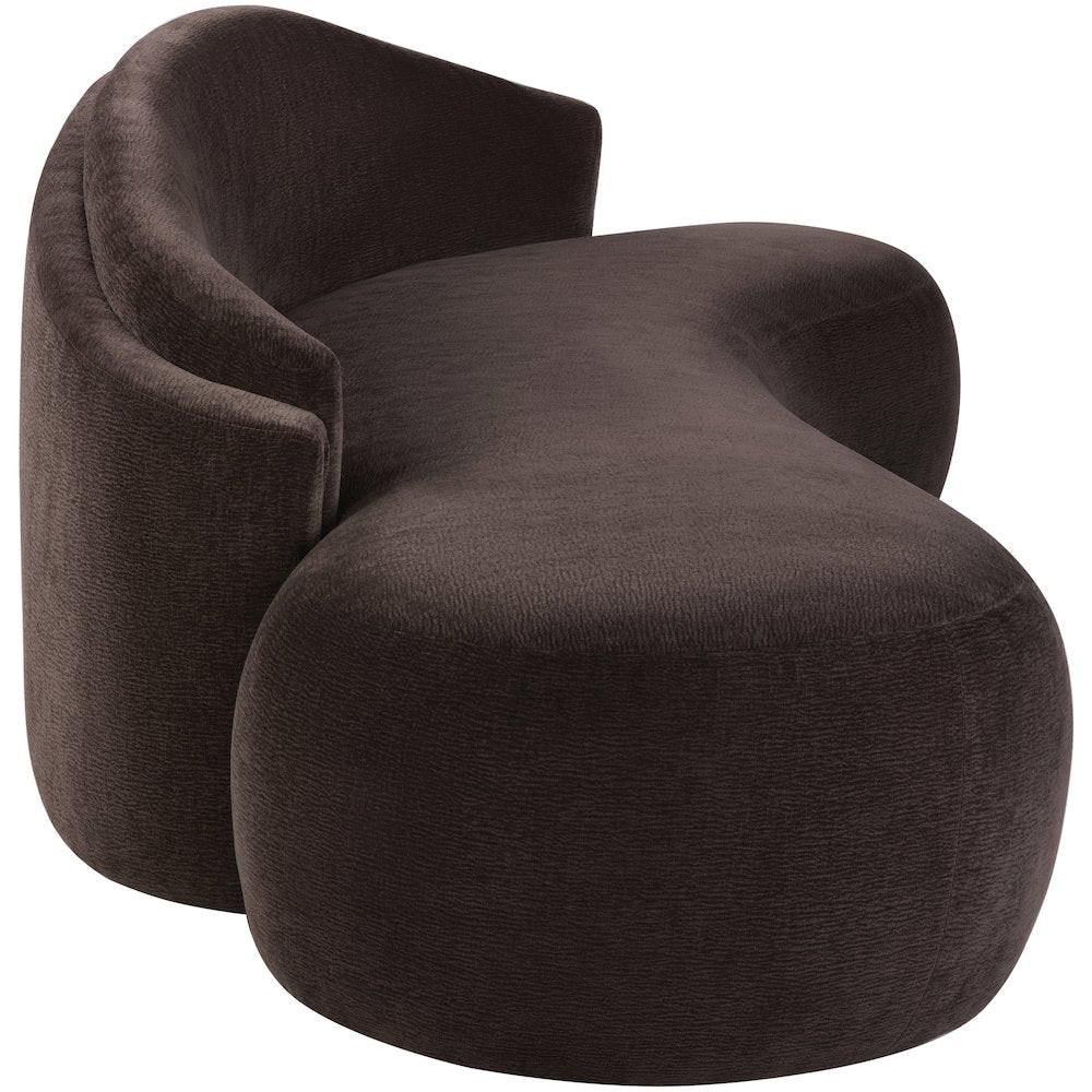 Caspian 101" Brown Chenille Fabric Upholstered Sofa