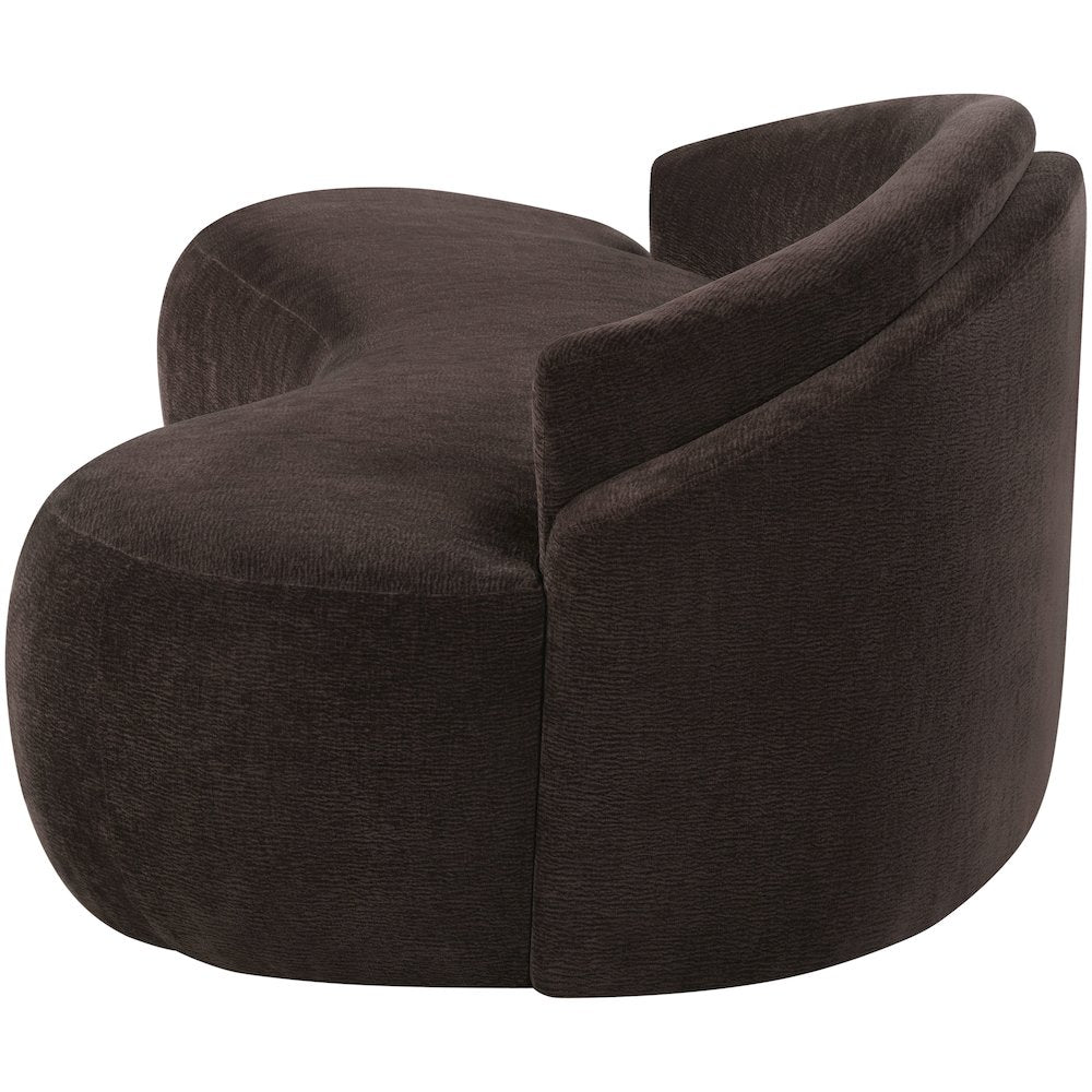 Caspian 101" Brown Chenille Fabric Upholstered Sofa