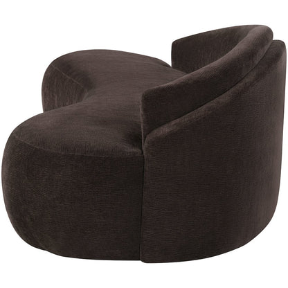 Caspian 101" Brown Chenille Fabric Upholstered Sofa