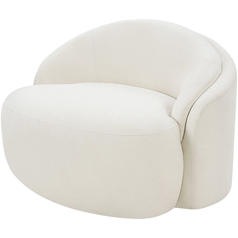 Caspian Cream Chenille Fabric Upholstered Chair