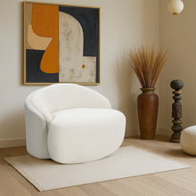Caspian Cream Chenille Fabric Upholstered Chair