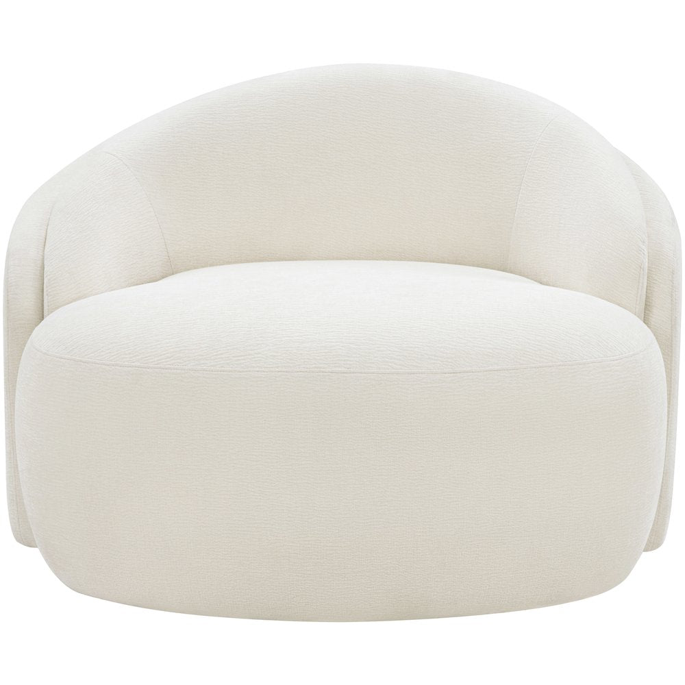 Caspian Cream Chenille Fabric Upholstered Chair