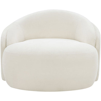 Caspian Cream Chenille Fabric Upholstered Chair