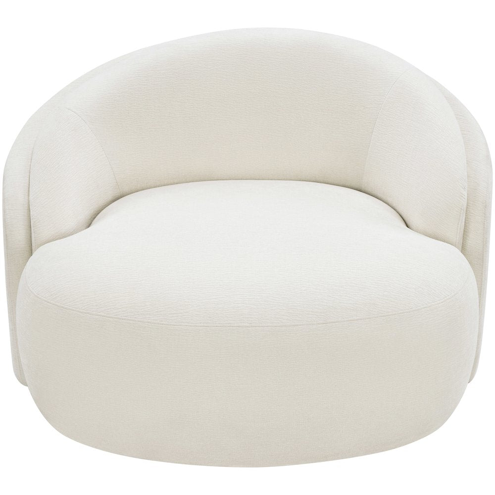 Caspian Cream Chenille Fabric Upholstered Chair