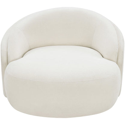 Caspian Cream Chenille Fabric Upholstered Chair