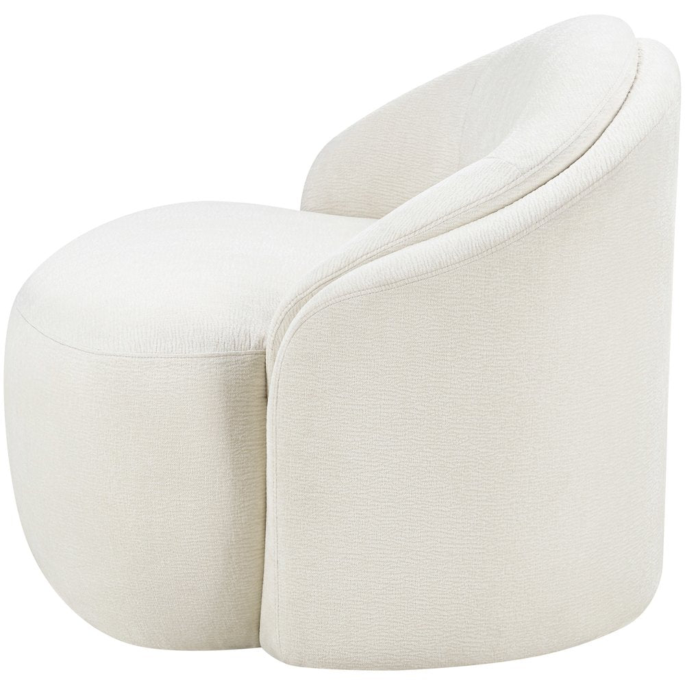 Caspian Cream Chenille Fabric Upholstered Chair