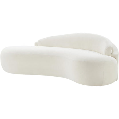 Caspian 79" Cream Chenille Fabric Upholstered Loveseat