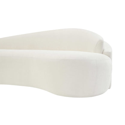 Caspian 79" Cream Chenille Fabric Upholstered Loveseat