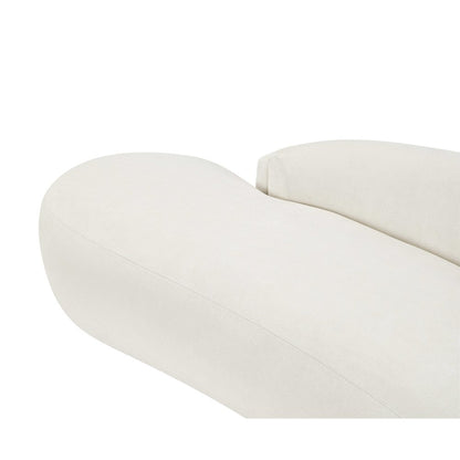 Caspian 79" Cream Chenille Fabric Upholstered Loveseat