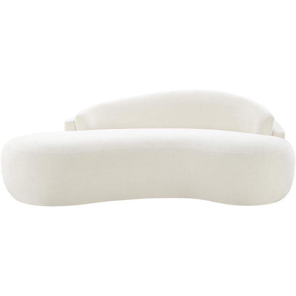 Caspian 79" Cream Chenille Fabric Upholstered Loveseat