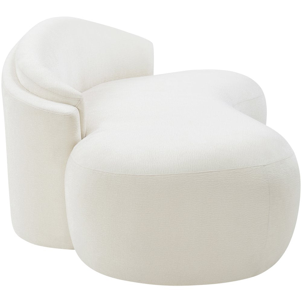 Caspian 79" Cream Chenille Fabric Upholstered Loveseat