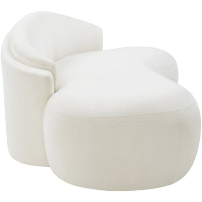 Caspian 79" Cream Chenille Fabric Upholstered Loveseat