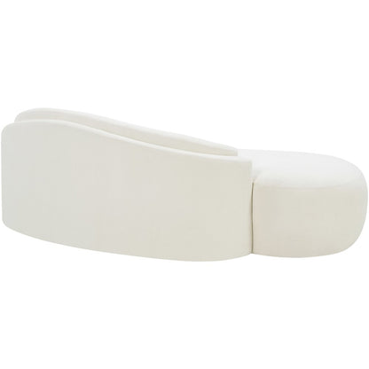 Caspian 79" Cream Chenille Fabric Upholstered Loveseat
