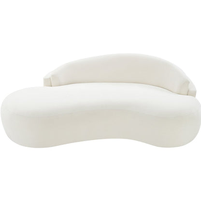 Caspian 79" Cream Chenille Fabric Upholstered Loveseat