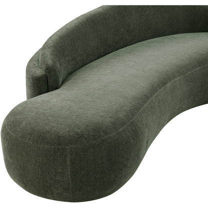 Caspian 79" Green Chenille Fabric Upholstered Loveseat