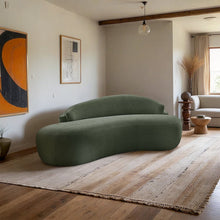 Caspian 79" Green Chenille Fabric Upholstered Loveseat