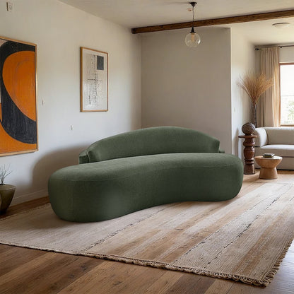 Caspian 79" Green Chenille Fabric Upholstered Loveseat