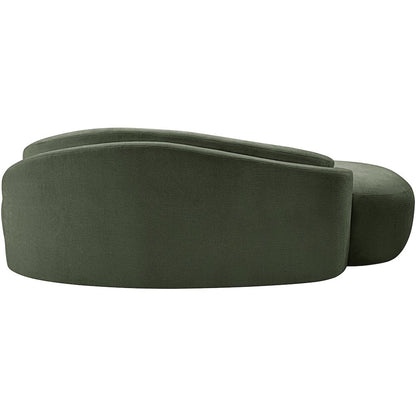 Caspian 79" Green Chenille Fabric Upholstered Loveseat