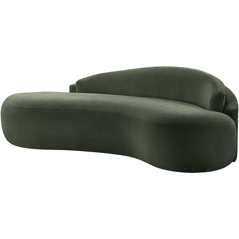 Caspian 79" Green Chenille Fabric Upholstered Loveseat