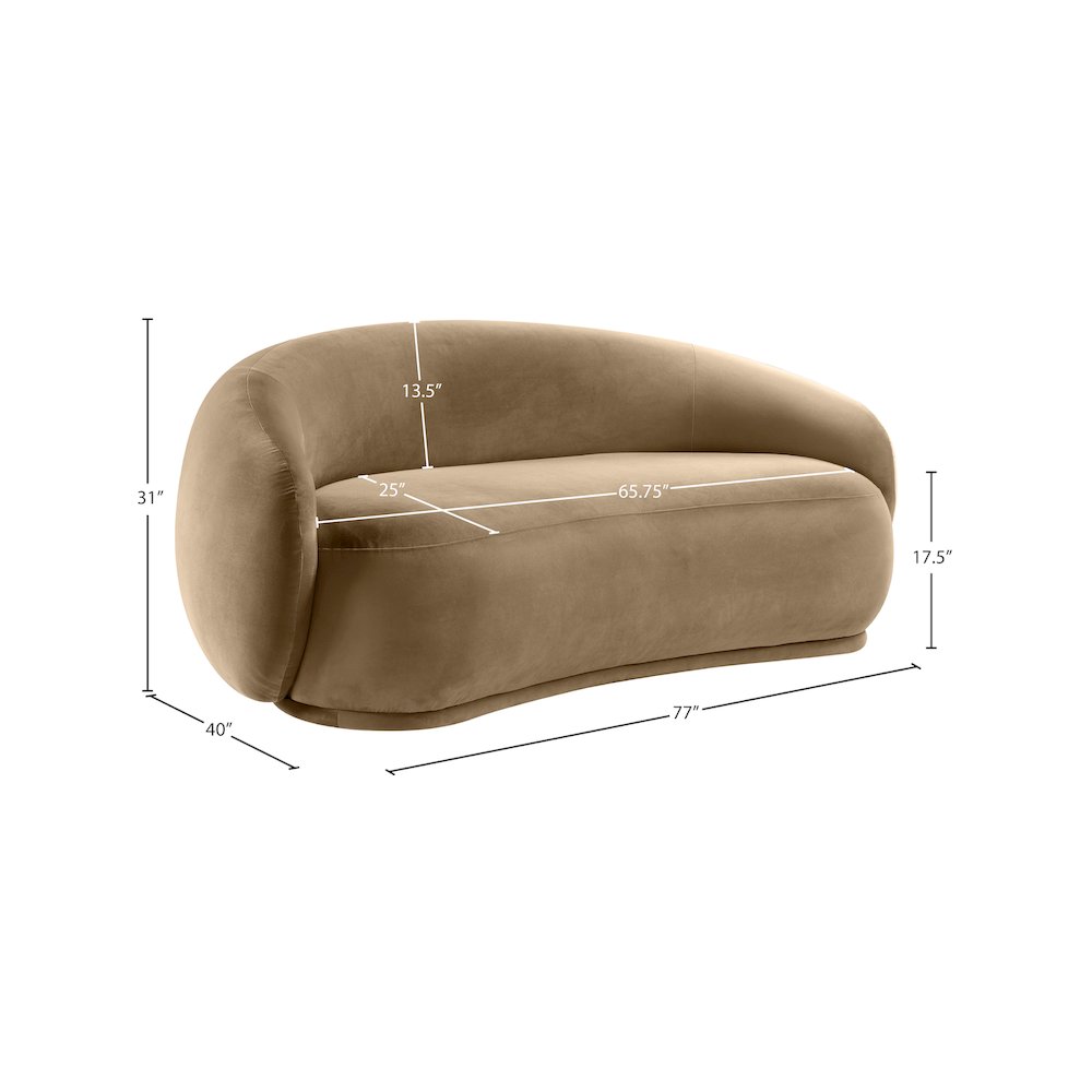Emery Beige Velvet Loveseat