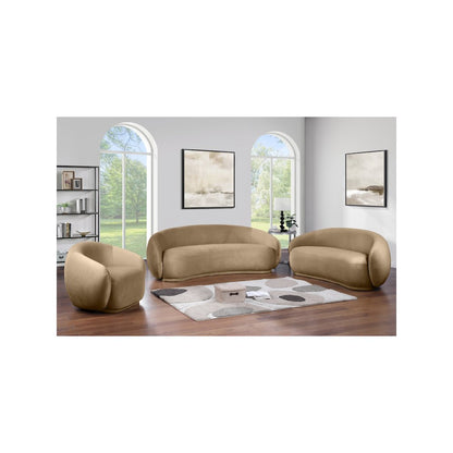 Emery Beige Velvet Loveseat