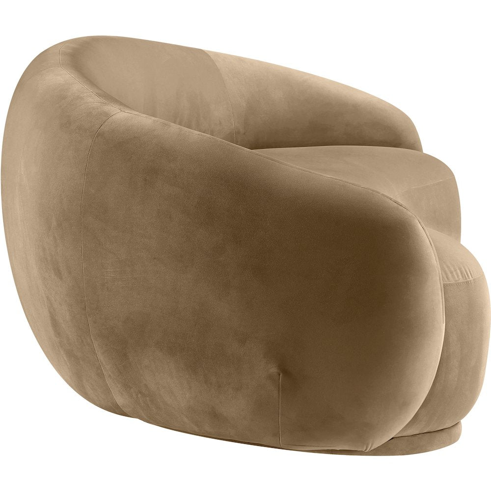 Emery 93" Beige Velvet Upholstered Sofa