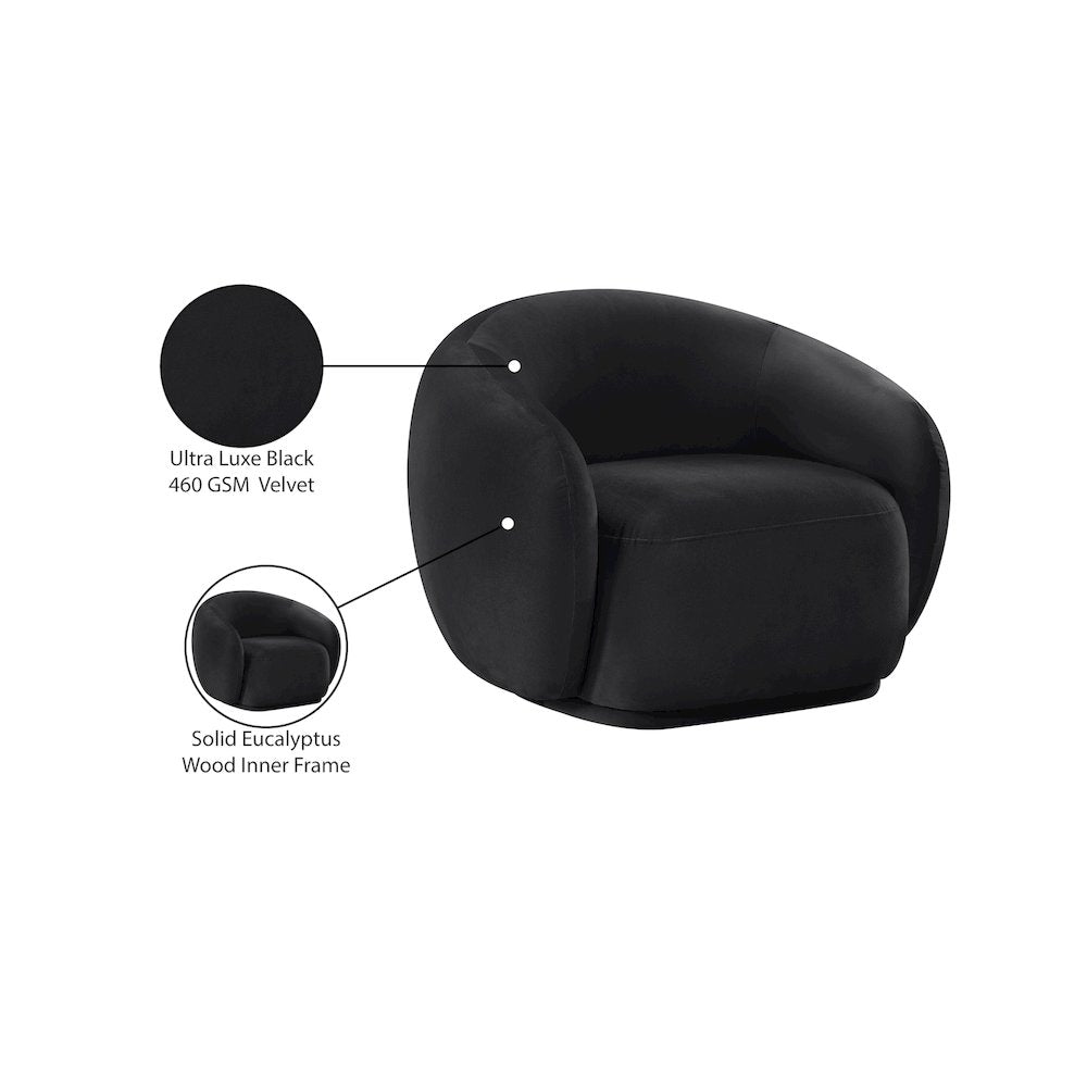 Emery Black Velvet Chair